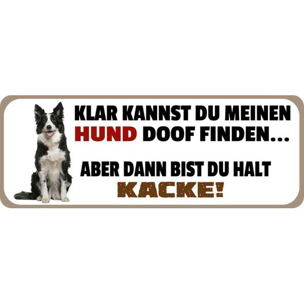 Vianmo Insegna In Legno 10X27 Cm Meinen Hund Doof Du Kacke-image
