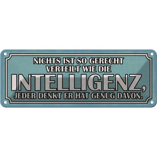 Vianmo Insegna Di Latta 10X27 Cm Intelligenz Gerecht Verteilt-image