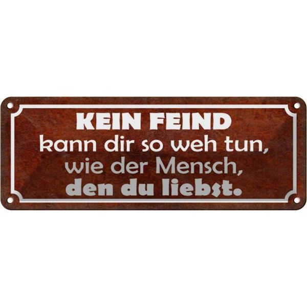 Vianmo Insegna Di Latta 10X27 Cm Kein Feind Kann Dir So Weh Tun-image