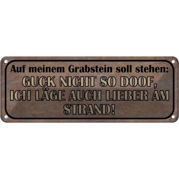 Vianmo Insegna Di Latta 10X27 Cm Auf Meinem Grabstein Soll Stehen-image