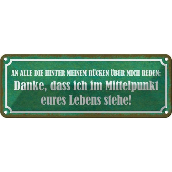 Vianmo Insegna Di Latta 10X27 Cm Die Hinter Meinem RüCken Reden-image