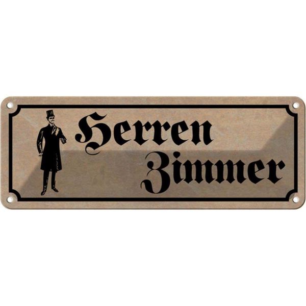 Vianmo Insegna Di Latta 10X27 Cm Herren Zimmer Toilette-image