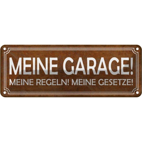 Vianmo Insegna Di Latta 10X27 Cm Meine Garage Regeln Gesetze-image