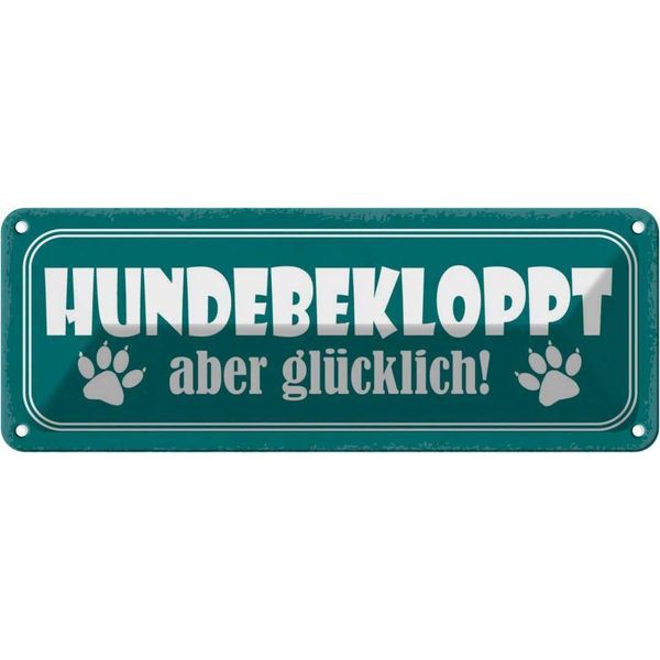 Vianmo Insegna Di Latta 10X27 Cm Hundebekloppt Aber GlüCklich-image