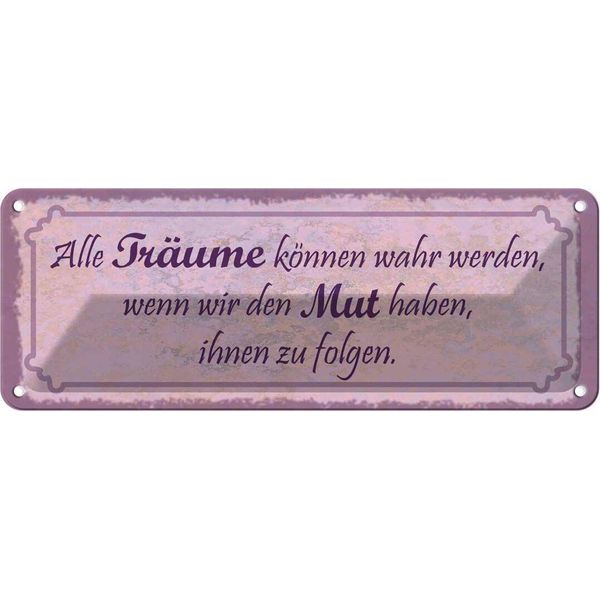 Vianmo Insegna Di Latta 10X27 Cm Alle TräUme KöNnen Wahr Werden-image