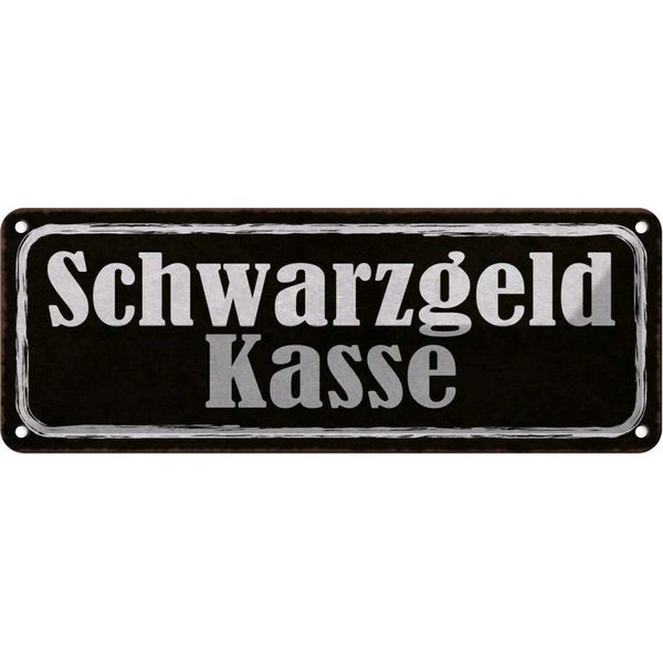 Vianmo Insegna Di Latta 10X27 Cm Schwarzgeld Kasse Geld-image