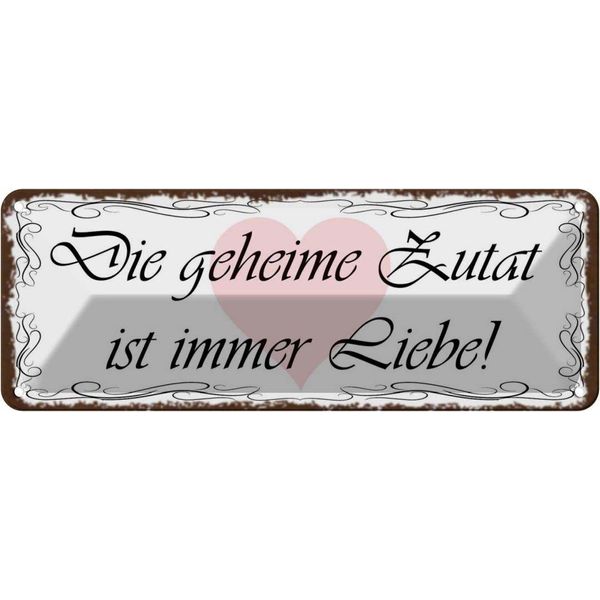 Vianmo Insegna Di Latta 10X27 Cm Geheime Zutat Ist Immer Liebe-image