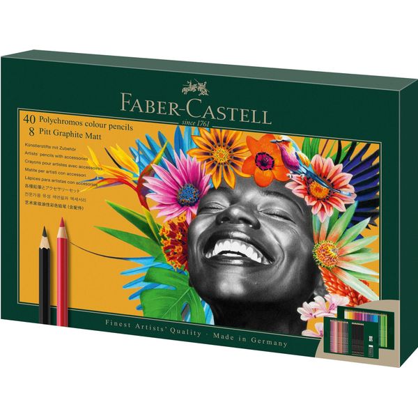 FABER-CASTELL 210054 FABER-CASTELL Polychromos & Pitt Graphite Matt Malset Farbsortiert, 50 St.-image