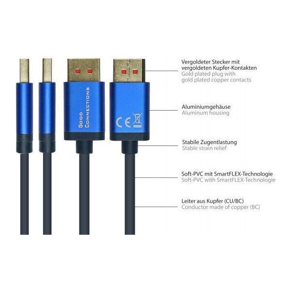 Good Connections 4814-SF005B Good Connections Kabel Smartflex DP1.4 Blau 0,5M-image