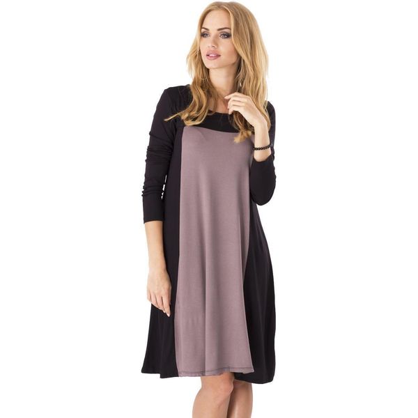 Kleid Mini Zweifarbig Weit Geschnitten Top Gr. S M L Xl Xxl 3XL, 8550-image