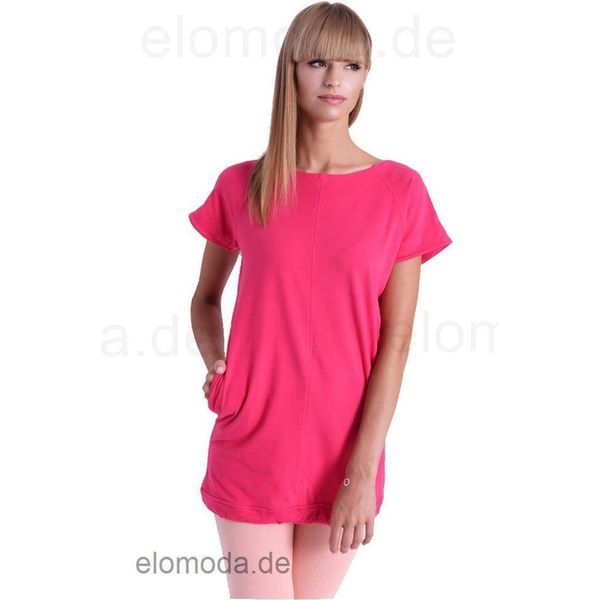 Tunica Da Donna In 6 Colori Longshirt A Maniche Corte; Rosa/S/M 36/38-image