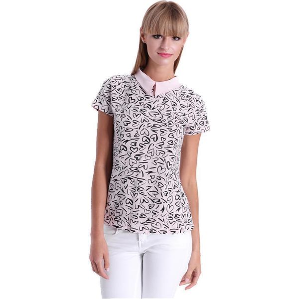 Camicia Estiva Da Donna In 5 Colori Con Colletto; Rosa Cipria/S/M-image