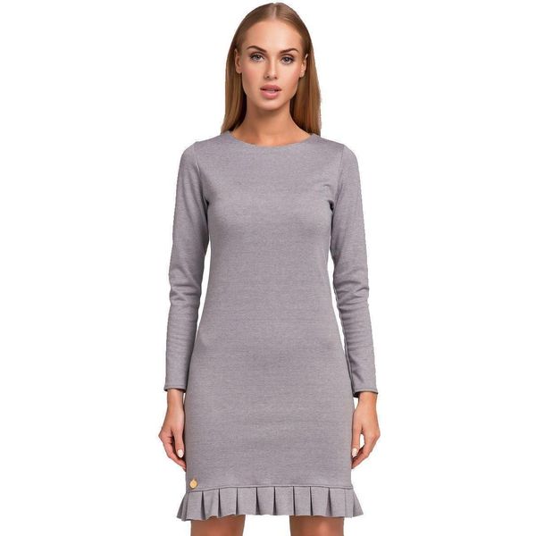 Mini Abito Tunica Elegante Da Donna Con Volant; Grigio Melange/L/40-image
