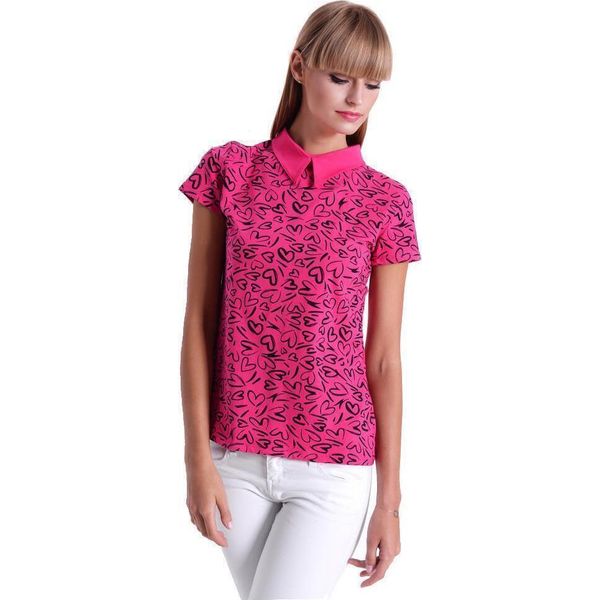 Camicia Estiva Da Donna In 5 Colori Con Colletto; Rosa/S/M-image