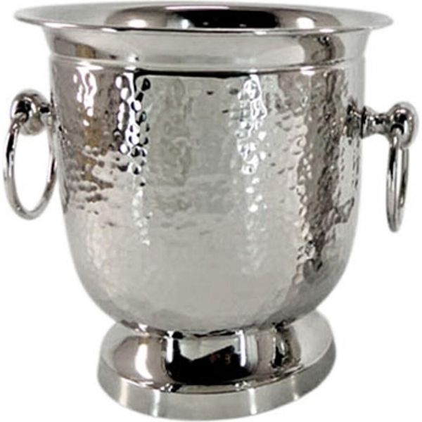 Casa Padrino Tavolo Portabottiglie Da Vino Altezza Con Coccodrilli H 18 Cm, Diametro 17 Cm- Refrigeratore Di Vino Nichelato Portabottiglie Da Vino Refrigeratore Di Bottiglie Da Vino Portabottiglie Da Vino-image