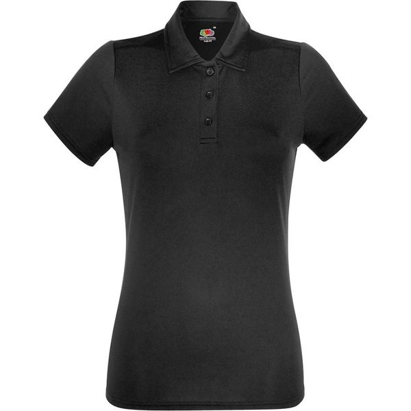Polo Fruit Of The Loom Damen Kurzarm BC3480 (Medium) (Schwarz)-image