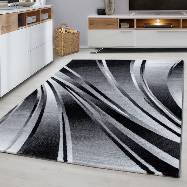 Tappeto Parma A Pelo Corto Rettangolare 120X170Cm Nero 9210-image