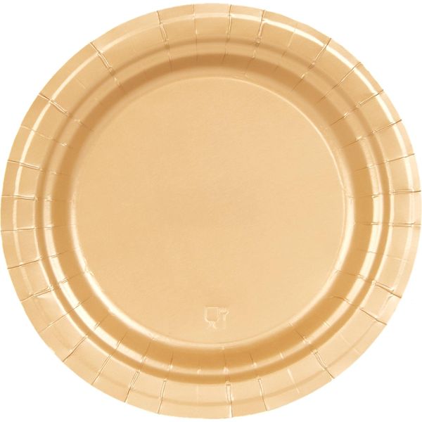 Piatto Party In Cartone 16 Pezzi Oro 23Cm - Taglia Unica-image