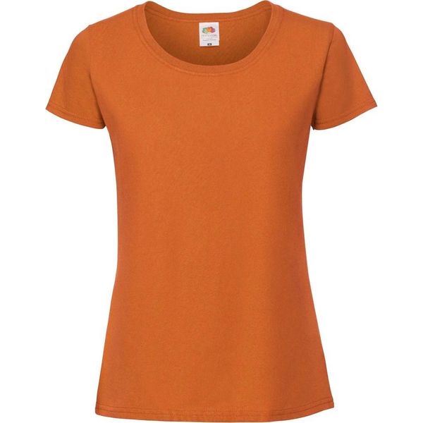 Maglietta Fruit Of The Loom Premium Donna BC3945 (S) (Neonorange)-image
