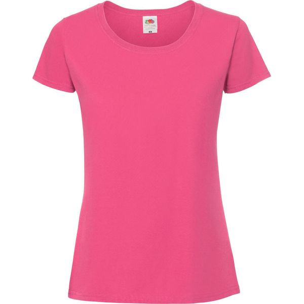 Maglietta Fruit Of The Loom Premium Donna BC3945 (S) (Rosa)-image