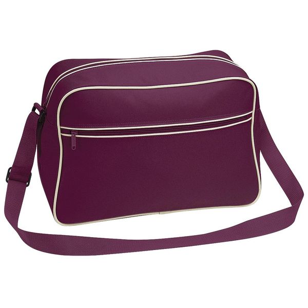 Bagbase Borsa A Tracolla Retrò Con Tracolla Regolabile, 18 Litri (2 Pezzi/Confezione) BC4479 (Taglia Unica) (Bordeaux/Sabbia)-image