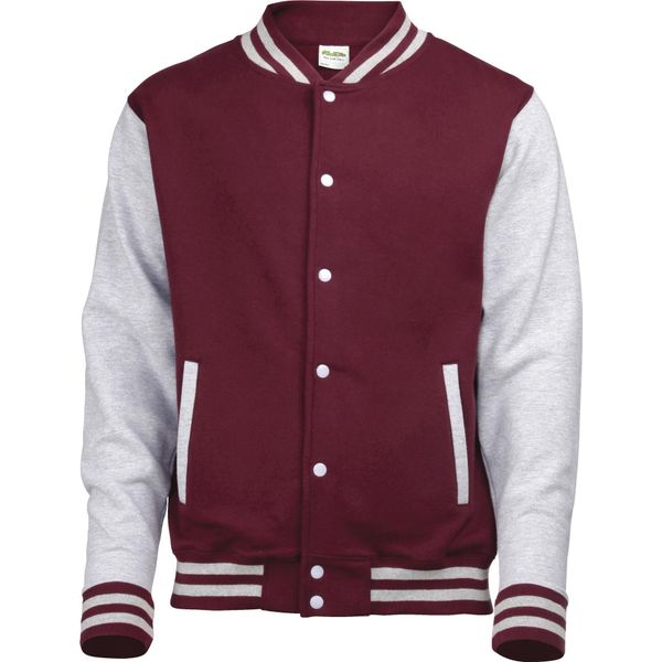 Giacca College Awdis Unisex RW175 (L) (Bordeaux/Grigio Screziato)-image