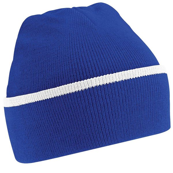 Cappello / Berretto A Maglia Unisex Beechfield RW251 (Taglia Unica) (Blu Reale/Bianco)-image