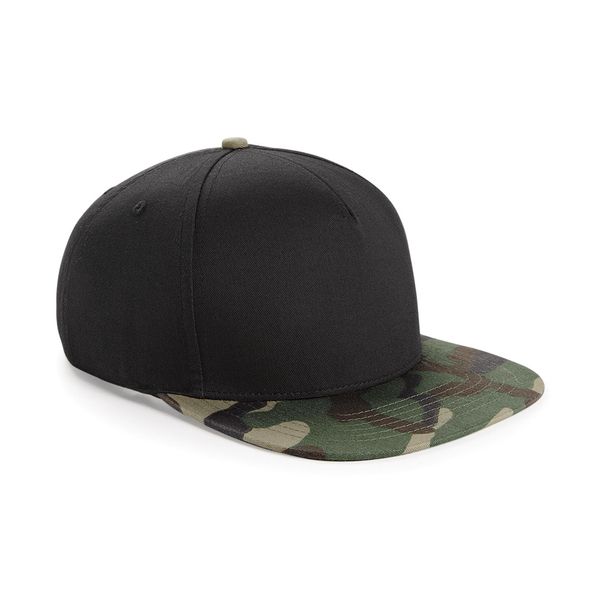 Berretto Da Baseball Retro Mimetico Beechfield RW2610 (Taglia Unica) (Nero/Verde Mimetico)-image