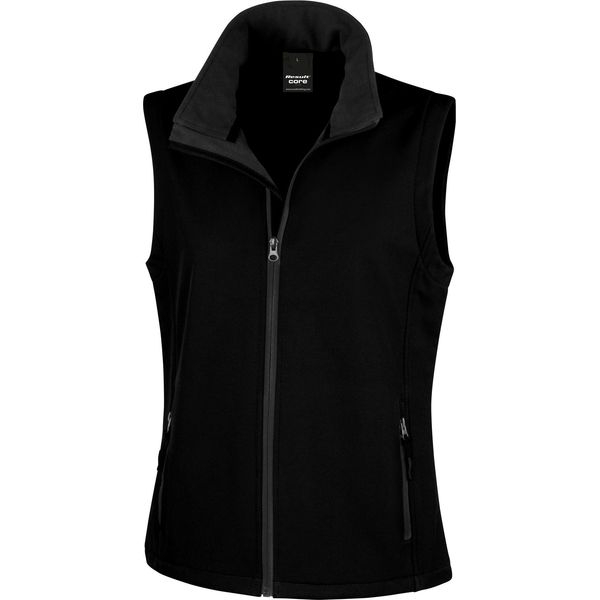 Gilet Softshell Da Donna Result Core, Stampabile RW3698 (M) (Nero/Nero)-image