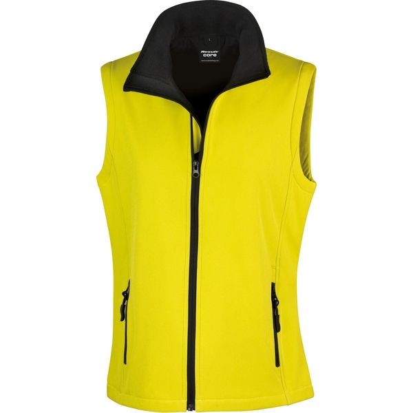 Gilet Softshell Result Core Da Donna, Stampabile RW3698 (2XL) (Giallo/Nero)-image