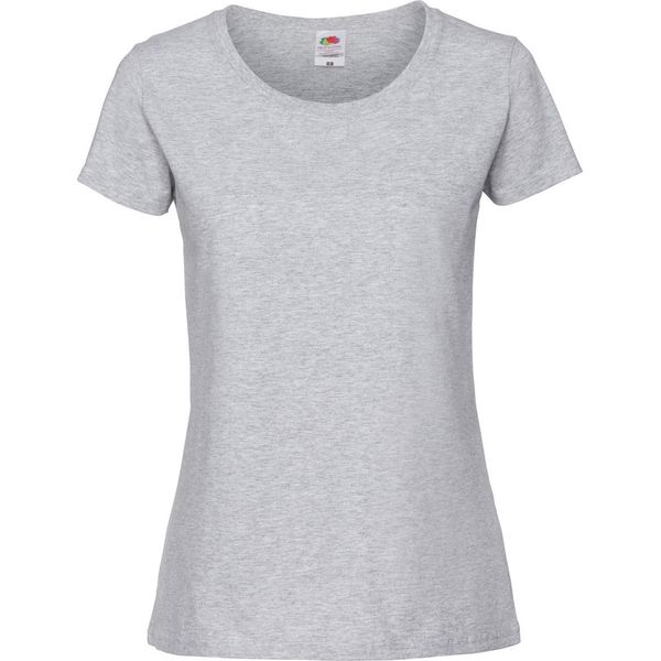 Maglietta Fruit Of The Loom Premium Donna BC3945 (S) (Grigio Cenere)-image