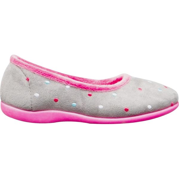 Pantofole Da Donna Isla A Pois DF1308 (7 UK/40.5 Eu) (Grigio/Fucsia)-image