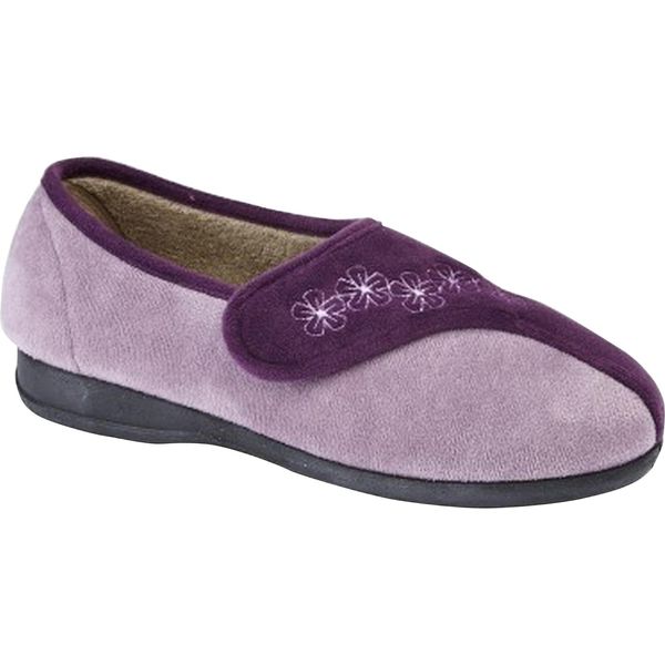 Pantofole Con Velcro Gemma Da Donna DF1347 (4 UK/37 Eu) (Viola/Viola)-image