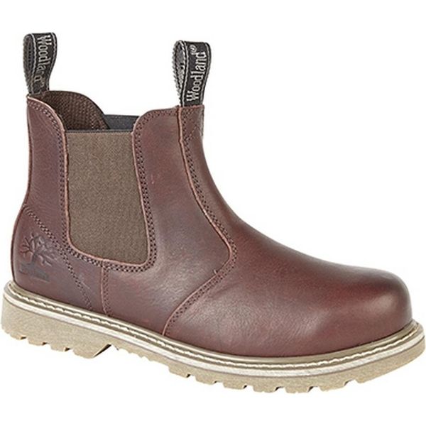 Woodland Stivali Chelsea Da Uomo In Pelle Bottalata DF761 (44,5 Eu) (Marrone Scuro)-image