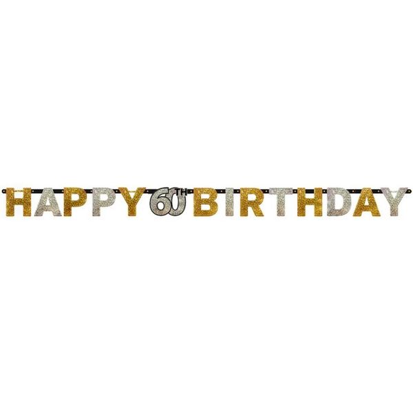 Amscan Prism Sparkling Celebration Milestone Birthday Letters Banner SG12867 (80) (Glitter)-image