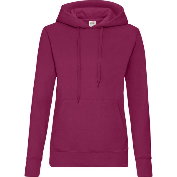 Fruit Of The Loom Lady Fit Pullover Mit Kapuze BC363 (S) (Burgunder)-image