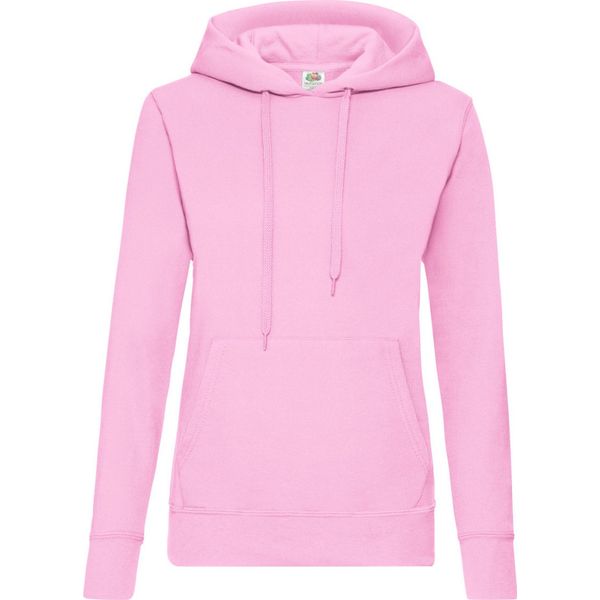 Fruit Of The Loom Lady Fit Pullover Mit Kapuze BC363 (S) (Rosa)-image