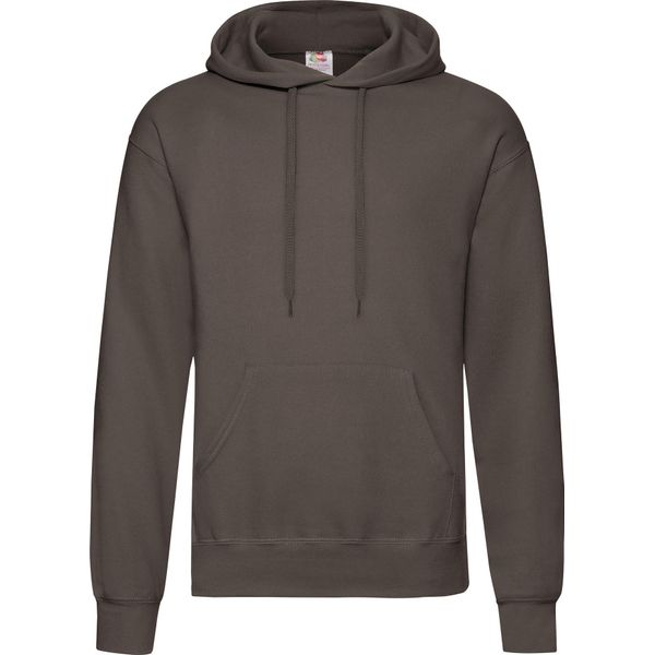 Felpa Con Cappuccio Fruit Of The Loom Uomo BC366 (Xl) (Marrone Cioccolato)-image