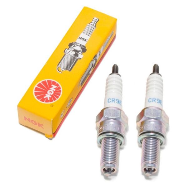Set Di Candele Di Accensione Ngk 2X CR9E Con Soppressione Delle Interferenze, Filettatura Lunga 19,0 Mm Ø 10,0 Mm Esagono 16,0 Mm, Distanza Tra Gli Elettrodi 0,75 Mm, Potere Calorifico 9, 5006 / 5995 / 6263-image
