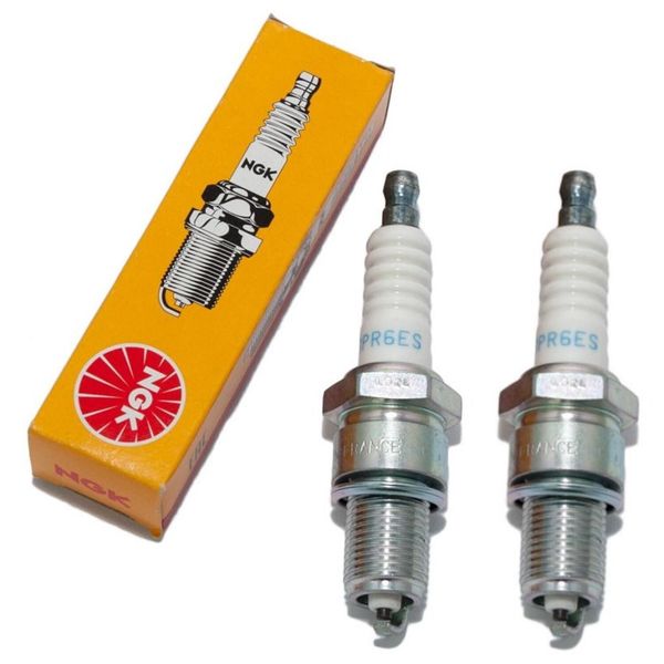 Set Di Candele Ngk 2X Candele BPR6ES Con Soppressione Delle Interferenze, Filettatura Lunga 19,0 Mm Ø 14,0 Mm, 4008 / 4852 / 7678 / 7822 / 94811-image