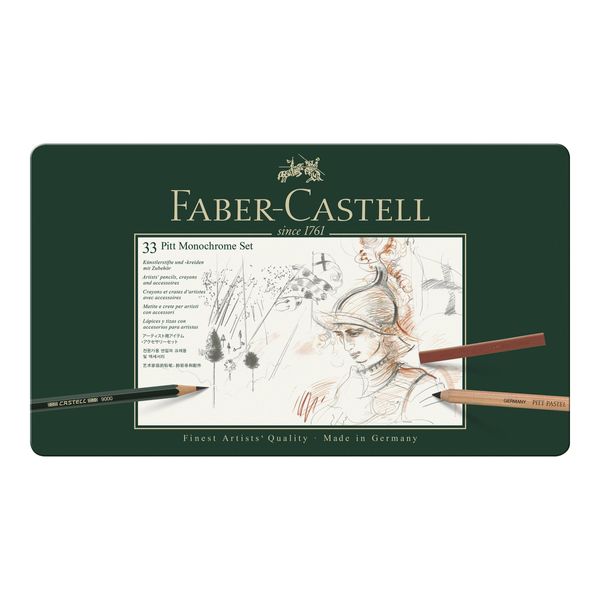 FABER-CASTELL Set Pitt Monocromatico Grande Valigetta In Metallo-image