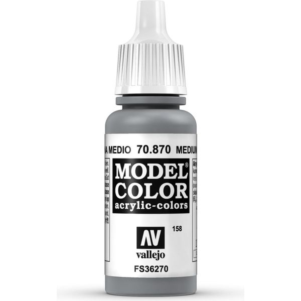 Model Color Vallejo 70870 Grigio Mare Medio 17Ml Colore Per Aerografo Opaco-image
