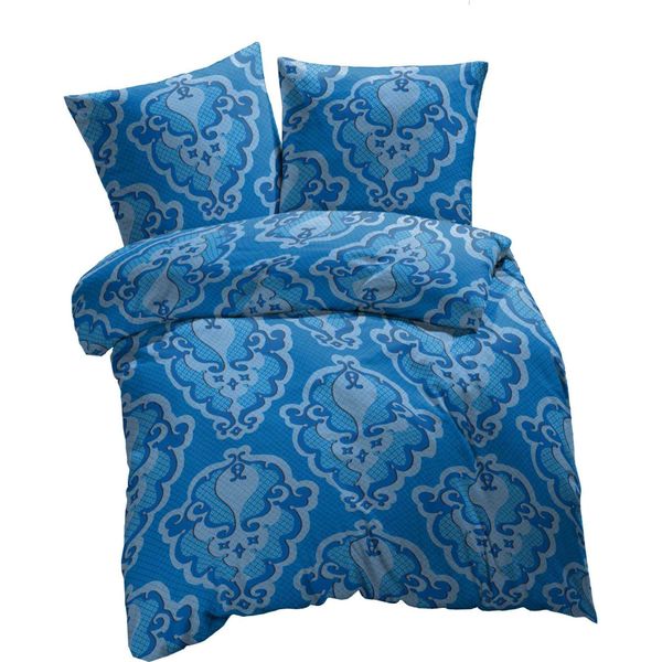 EtÉRea Federa 50X75Cm - 100% Cotone Federa Easy Care Trisa Ornamenti Naturalmente Morbidi - Federa 50X75Cm 100% Cotone - Federa Con Cerniera - Green - Blu-image