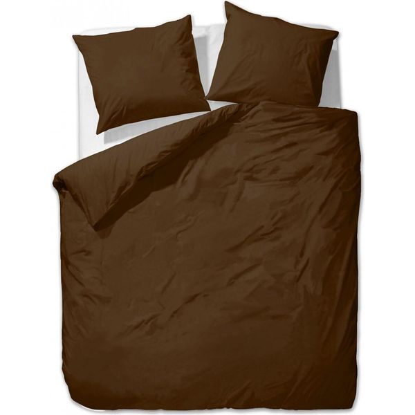 EtÉRea Mako Satin Biancheria Da Letto 200X220Cm + 2X 80X80Cm - Biancheria Da Letto Per Tutte Le Stagioni Copripiumino Tinta Unita - Set Di Biancheria Da Letto 200X220Cm Copripiumino + 80X80Cm Federa Mako Satin 3 Pezzi - Green - Brown-image