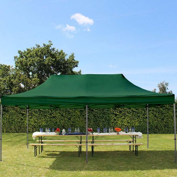 Toolport 3X6M Gazebo Pieghevole, Premium Acciaio, Verde Scuro-image
