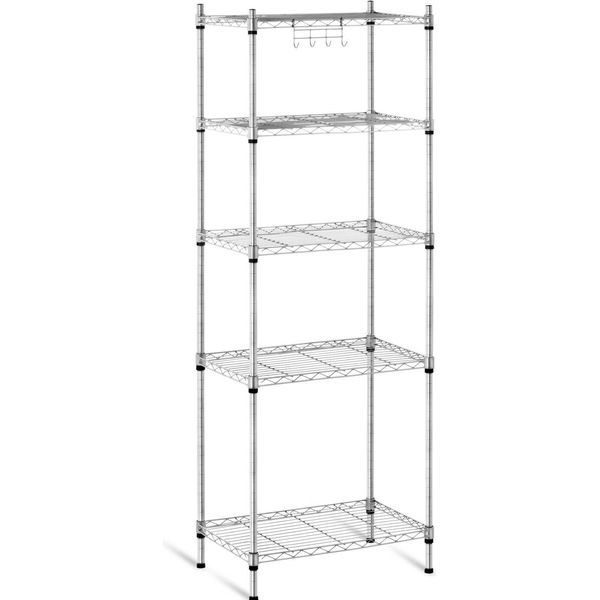 Scaffale In Metallo Royal Catering - 35 X 55 X 150 Cm - 150 Kg - Grigio-image