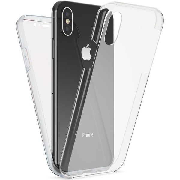 Nalia 360 Gradi Custodia Del Telefono Cellulare Per Apple Iphone X Xs, Full Cover Case All-Round Bumper Trasparente-image