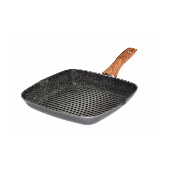 Stoneline® Back To Nature Padella Per Grigliare 28 Cm | Senza Coperchio - Aspetto Legno-image