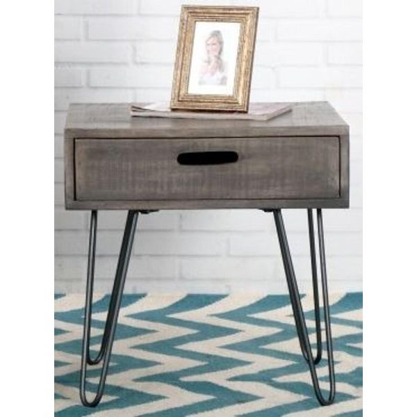 Casa Padrino Tavolino Di Design Grigio Mango 50Cm - Legno Massiccio-image