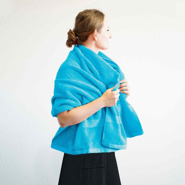 Set Di Asciugamani In Spugna Carli - 100% Cotone - Oekotex 500 Gsm - Asciugamano Da Bagno In Spugna - Asciugamano Da Bagno, Asciugamano Da Doccia 70X140 Cm - Turchese-image